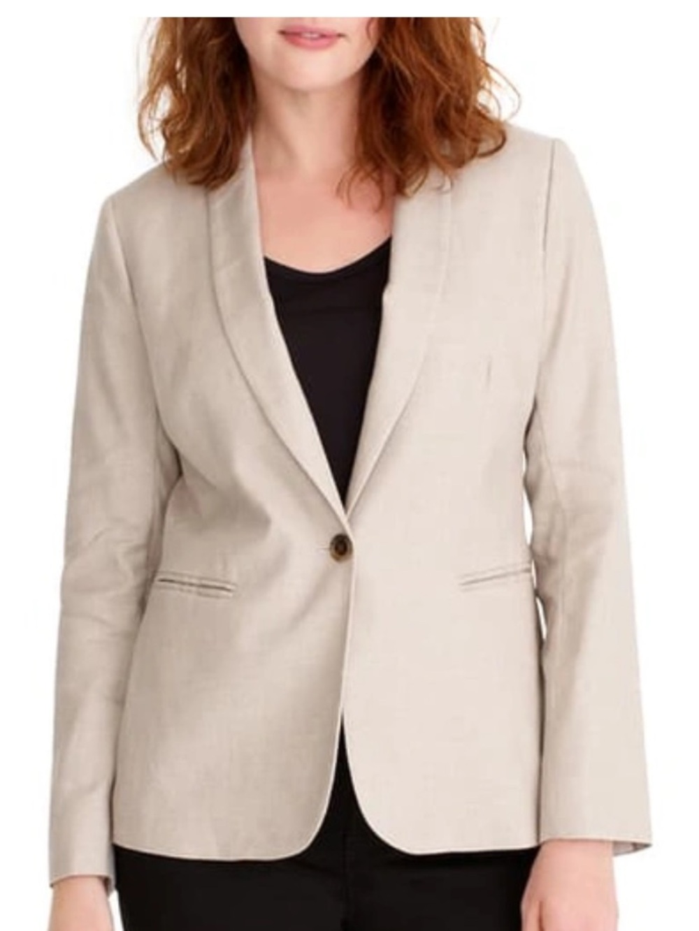 J. Crew Women's Cream Single-Button Parke Blazer